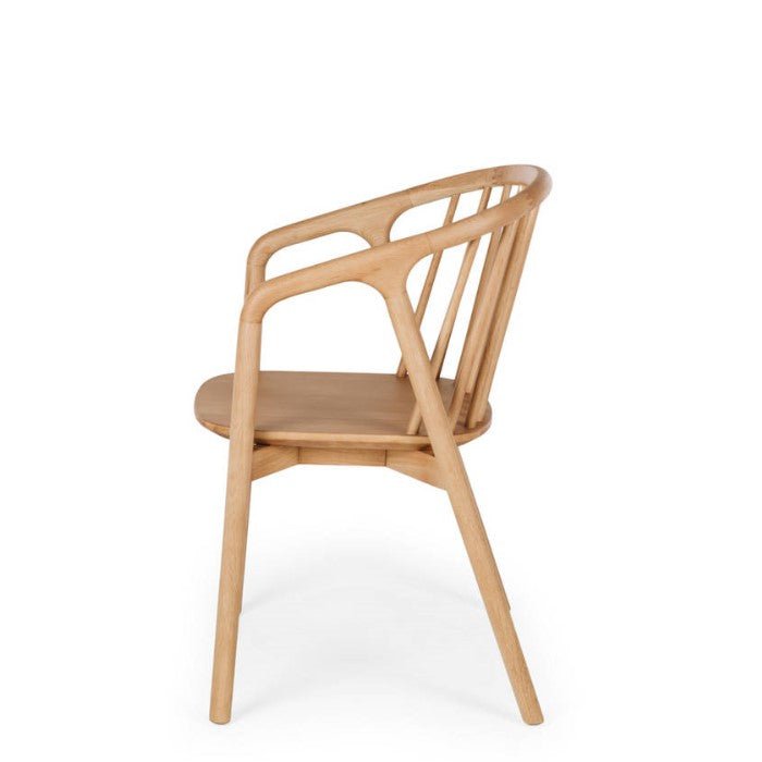 Nord Dining Chair (Natural Oak) Black PU Seat - Paulas Home & Living