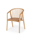 Nord Dining Chair (Natural Oak) Black PU Seat - Paulas Home & Living