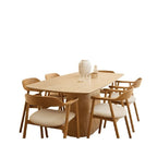 Norden & Norva Dining Suite 1800w (7pc) - Travertine Top - Paulas Home & Living