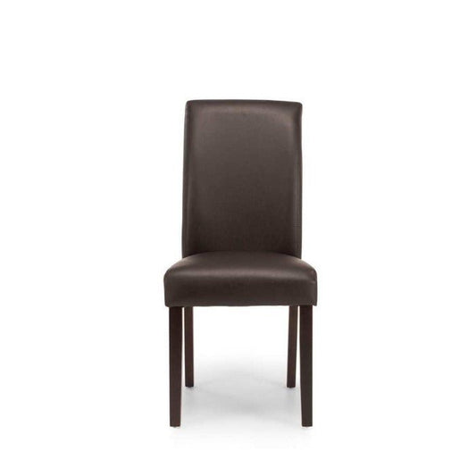 Norfolk PU Dining Chair - Dark Brown Chair Dark Leg - Paulas Home & Living