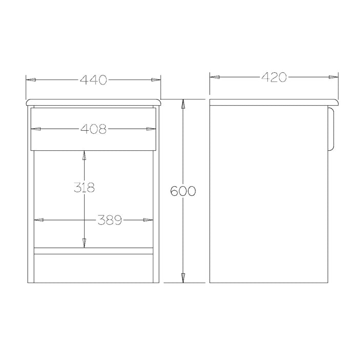 Northville Bedside 1 Drawer - Paulas Home & Living