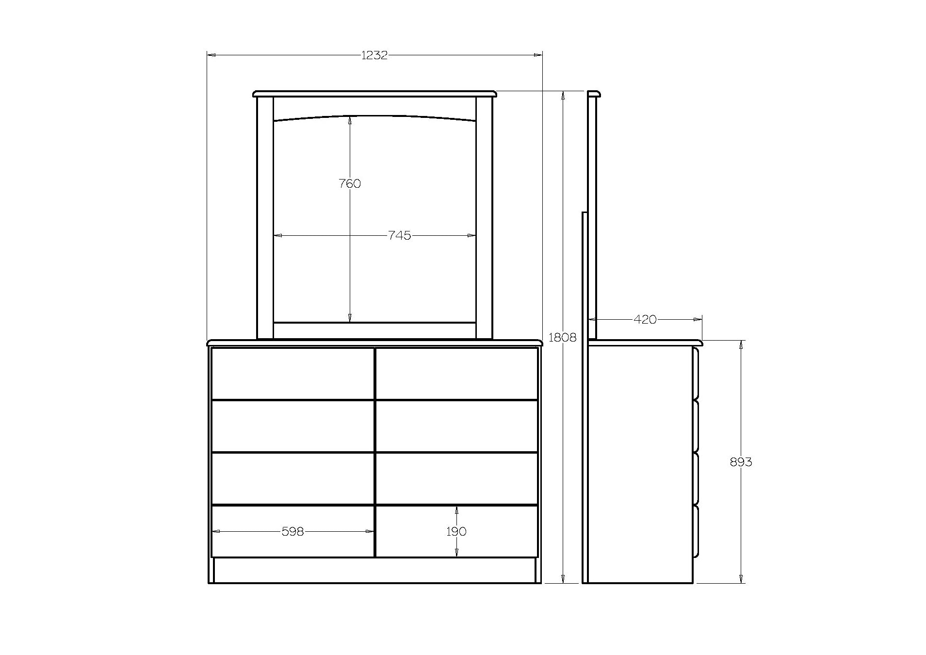 Northville Dresser & Mirror 8 Drawer - Paulas Home & Living