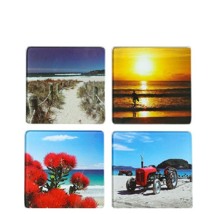 NZ Beach Scenes Coasters Set 4 - Paulas Home & Living