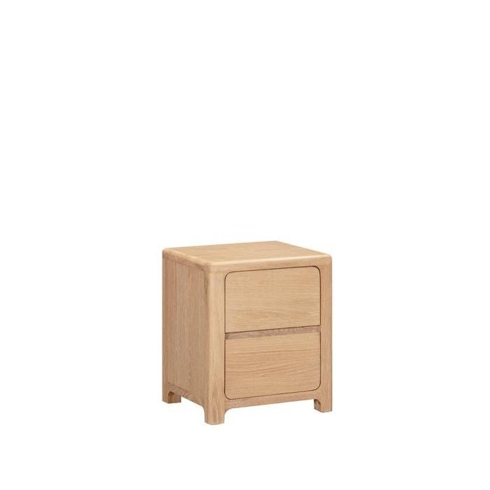Oaky 2 Dr Bedside - sleeked curved lines - Paulas Home & Living