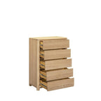 Oaky 5 Dr Tallboy sleeked curved lines - Paulas Home & Living