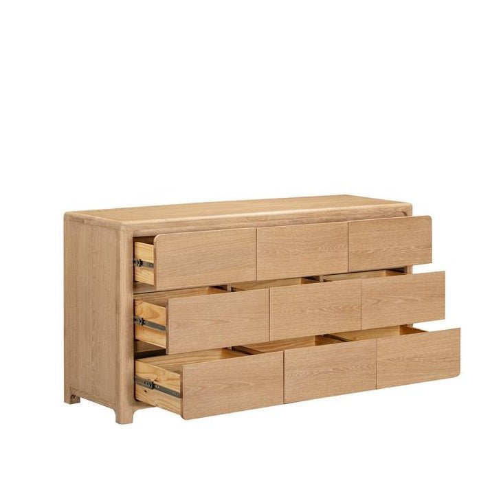 Oaky 9 Dr Dresser - sleeked curved lines - Paulas Home & Living