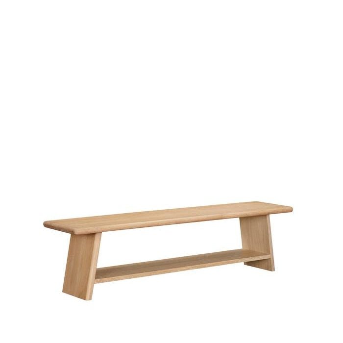 Oaky Bench Seat 1900w - sleeked curved lines - Paulas Home & Living