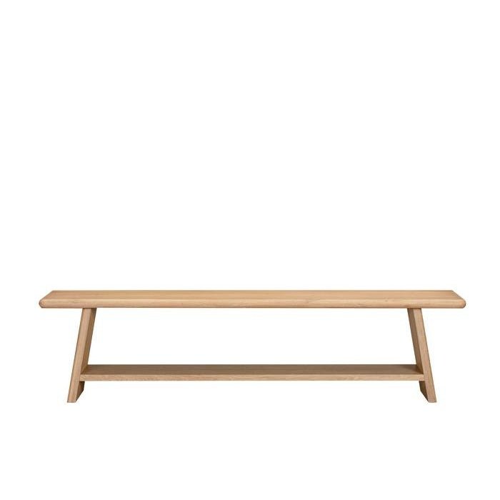 Oaky Bench Seat 1900w - sleeked curved lines - Paulas Home & Living