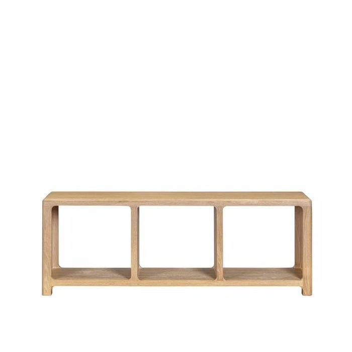 Oaky Bookcase Low 1400w - sleeked curved lines - Paulas Home & Living