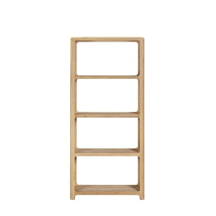 Oaky Bookcase Tall 1700h - sleeked curved lines - Paulas Home & Living