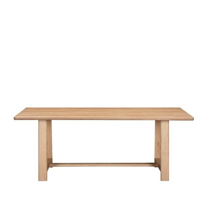 Oaky Dining Table 2000w - sleeked curved lines - Paulas Home & Living