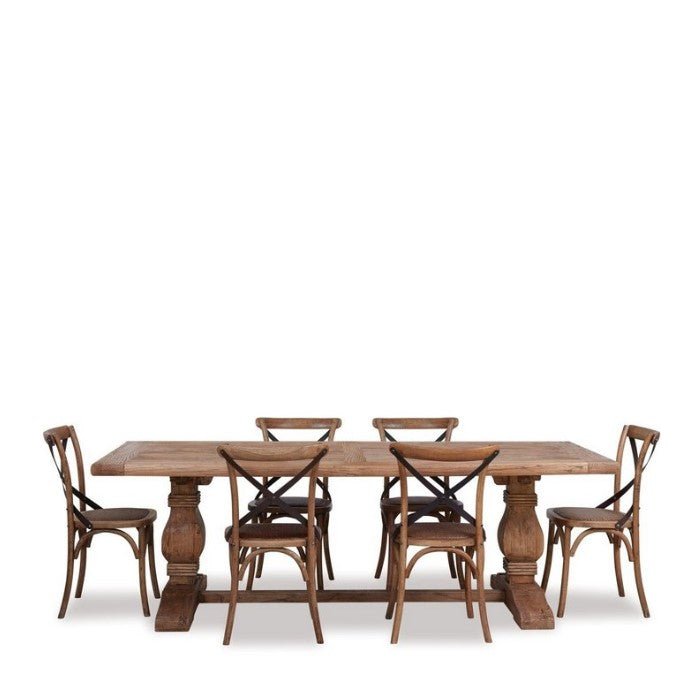 Old Elm & Cross Dining Suite 2200w (7 Pce) - Paulas Home & Living