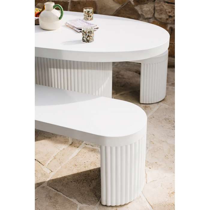Palisade & Bench Concrete Outdoor Dining Suite 2000w - Paulas Home & Living
