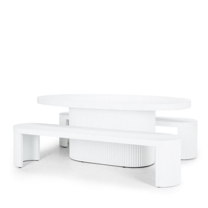 Palisade & Bench Concrete Outdoor Dining Suite 2000w - Paulas Home & Living