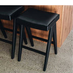 Palma Barstool - Black Oak PU Seat - Paulas Home & Living