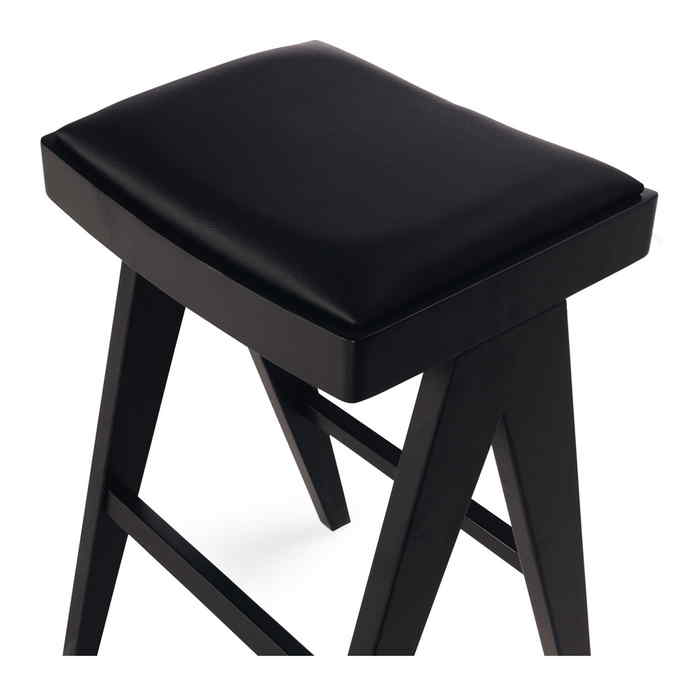 Palma Barstool - Black Oak PU Seat - Paulas Home & Living