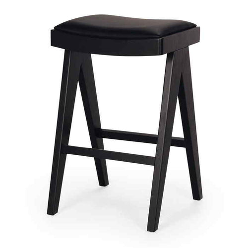 Palma Barstool - Black Oak PU Seat - Paulas Home & Living