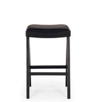 Palma Barstool - Black Oak PU Seat - Paulas Home & Living