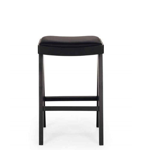 Palma Barstool - Black Oak PU Seat - Paulas Home & Living