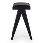 Palma Barstool - Black Oak PU Seat - Paulas Home & Living