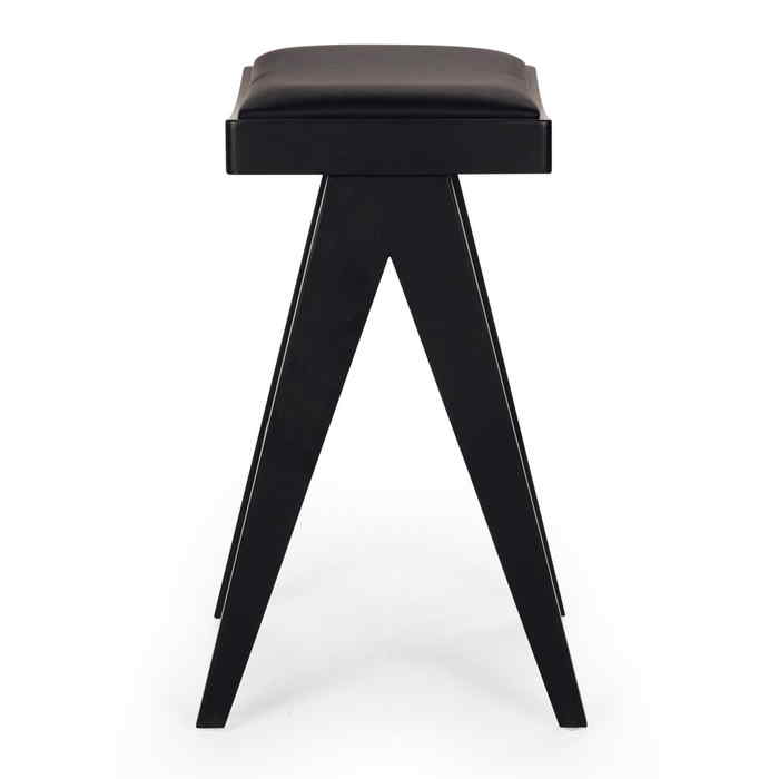 Palma Barstool - Black Oak PU Seat - Paulas Home & Living