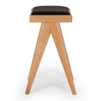 Palma Barstool - Natural Oak PU Seat - Paulas Home & Living