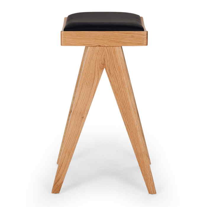 Palma Barstool - Natural Oak PU Seat - Paulas Home & Living