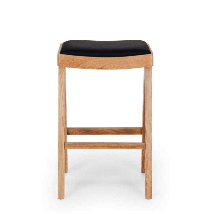 Palma Barstool - Natural Oak PU Seat - Paulas Home & Living