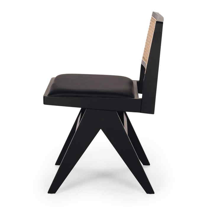 Palma Dining Chair - Black Oak PU Seat - Paulas Home & Living