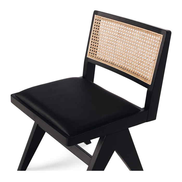 Palma Dining Chair - Black Oak PU Seat - Paulas Home & Living