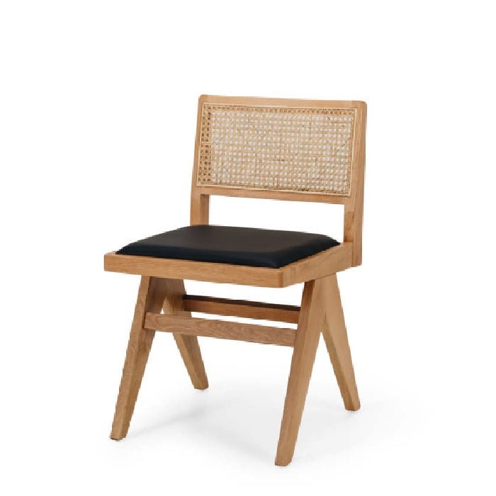 Palma Dining Chair - Natural Oak PU Seat - Paulas Home & Living