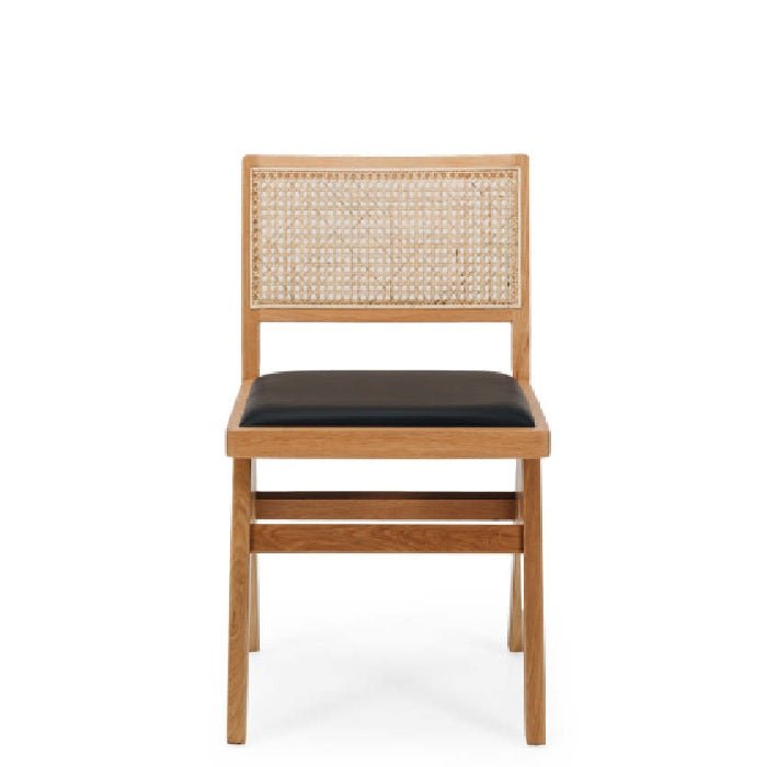 Palma Dining Chair - Natural Oak PU Seat - Paulas Home & Living