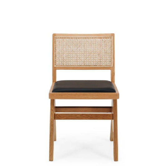 Palma Dining Chair - Natural Oak PU Seat - Paulas Home & Living