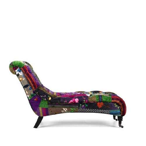 Patchwork Chaise - velvet - Paulas Home & Living