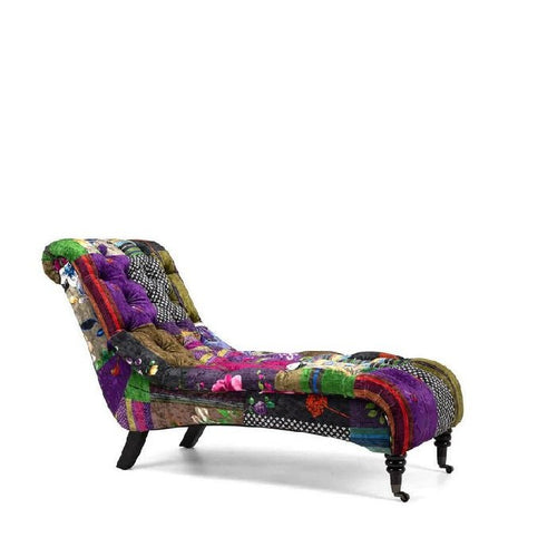 Patchwork Chaise - velvet - Paulas Home & Living
