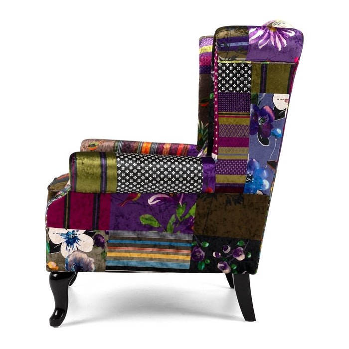 Patchwork Wingback Chair - Paulas Home & Living