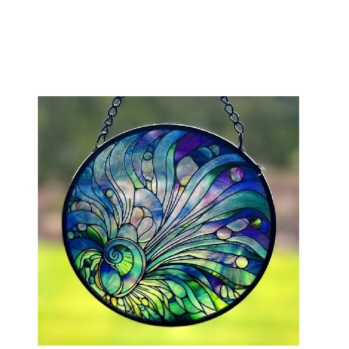 Paua Stained Glass Hanger 115dia