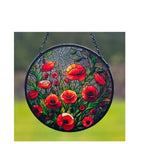 Poppies Stained Glass Hanger 115dia