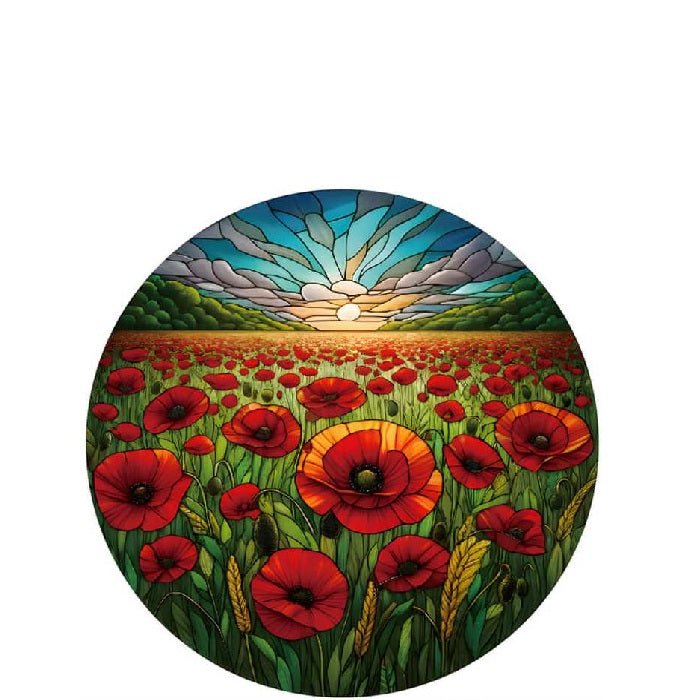 Poppies Stained Glass Hanger 300dia - Paulas Home & Living