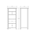 Portland Lingerie Chest 5 Drawer - Paulas Home & Living