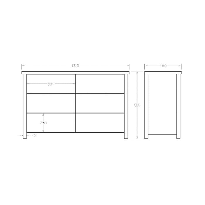 Portland Lowboy 6 Drawer - Paulas Home & Living