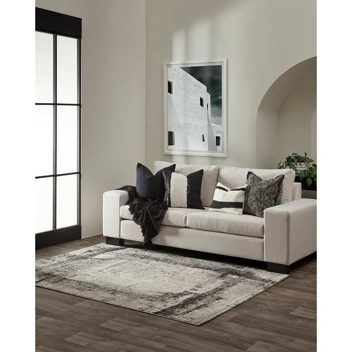 Quinn Floor Rug - Ivory/Black (Polypropylene) - Paulas Home & Living