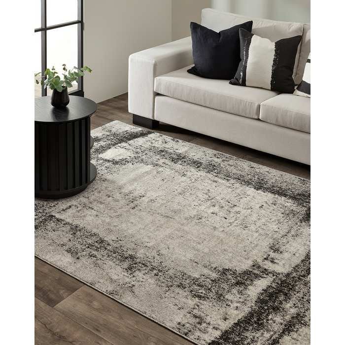 Quinn Floor Rug - Ivory/Black (Polypropylene) - Paulas Home & Living