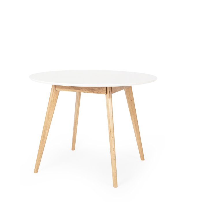 Radius Dining Table 1mDia - White Top - Paulas Home & Living