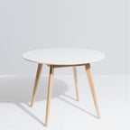 Radius Dining Table 1mDia - White Top - Paulas Home & Living