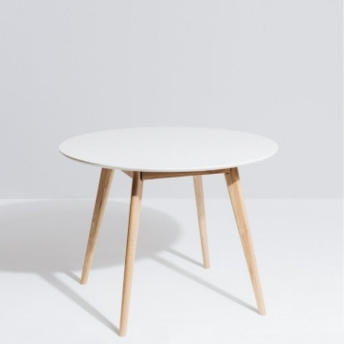 Radius Dining Table 1mDia - White Top - Paulas Home & Living