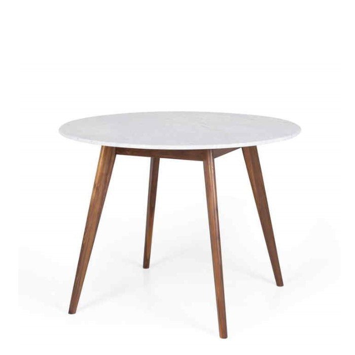 Radius Dining Table - Marble 1m Dia - Walnut - Paulas Home & Living