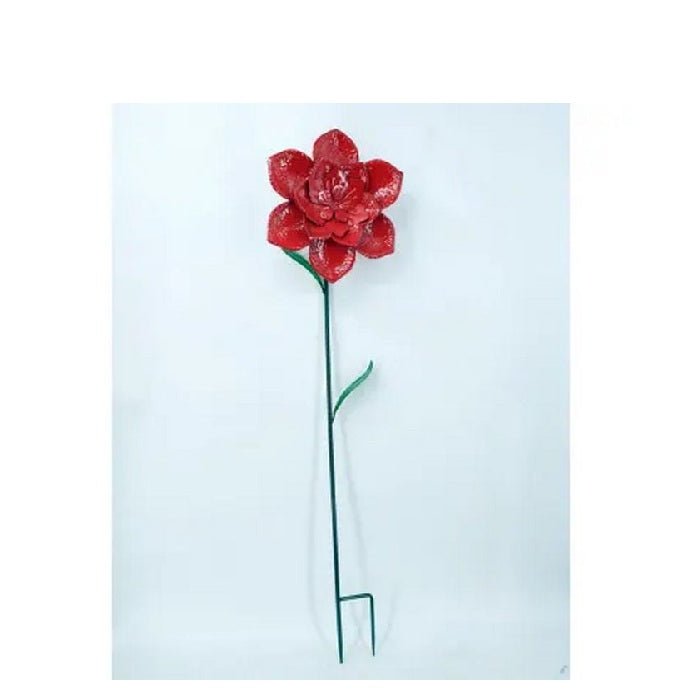 Red Flower Garden Stake 1170h - Paulas Home & Living