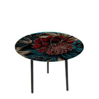 Red Flower Glass Side Table - Paulas Home & Living