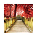 Red Trees Across Bridge 1000sq Perpex Wall Art - Paulas Home & Living